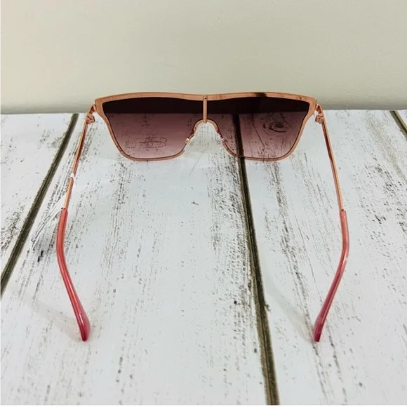 Jessica Simpson Rose Gold Metal Frame Square Shield Sunglasses Eyewear J6100 - Picture 5 of 14